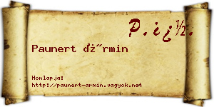 Paunert Ármin névjegykártya